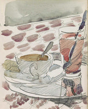 Tray With A Cup Saucer And Glass On A Table by Reijer Stolk