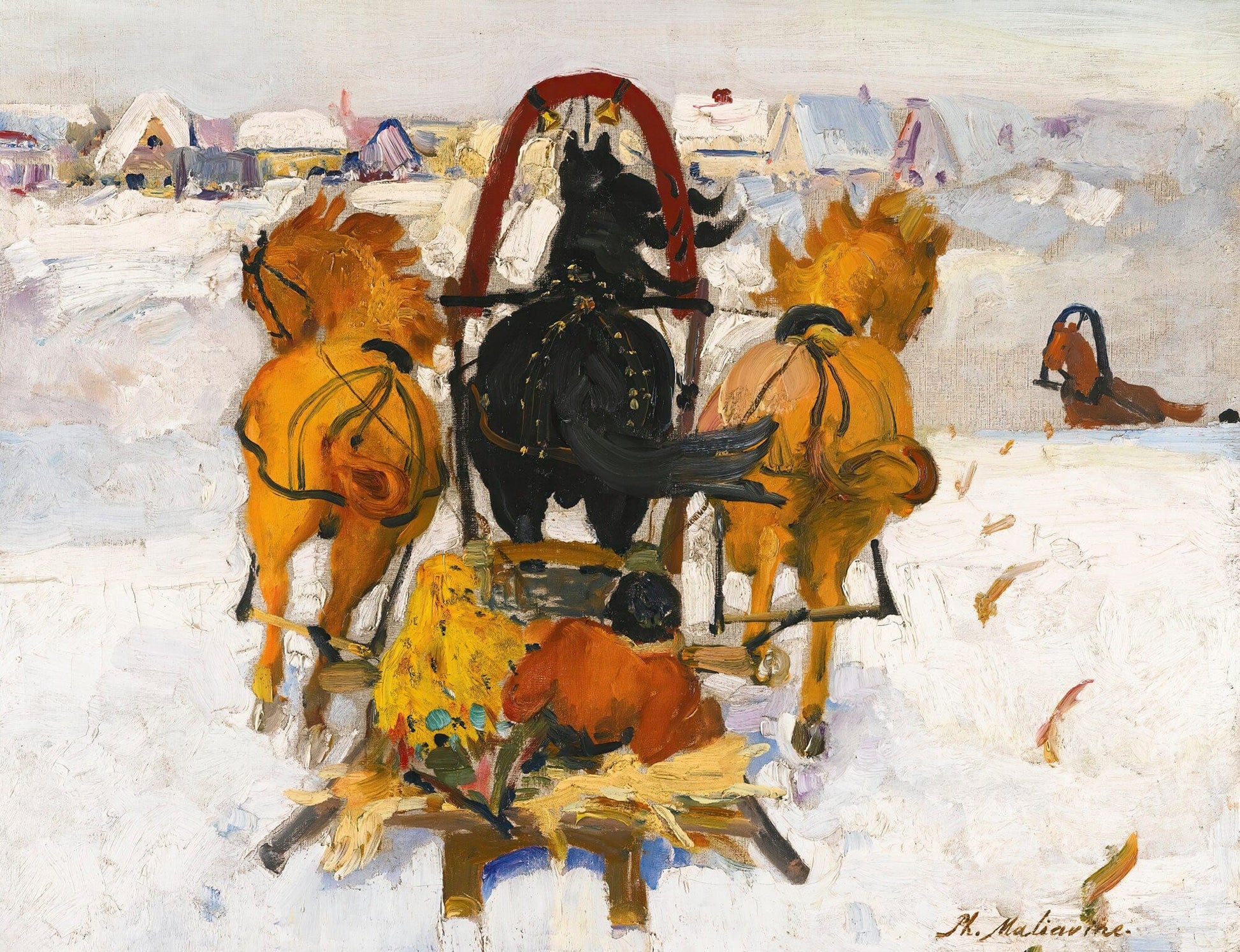 Troika In The Snow by Filipp Malyavin