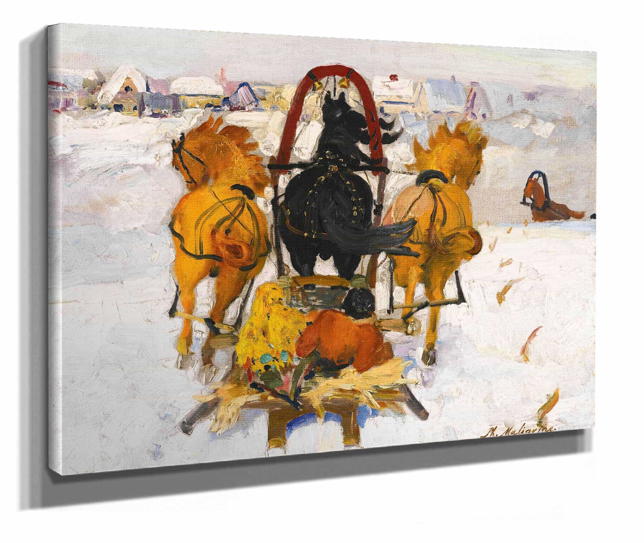Troika In The Snow by Filipp Malyavin