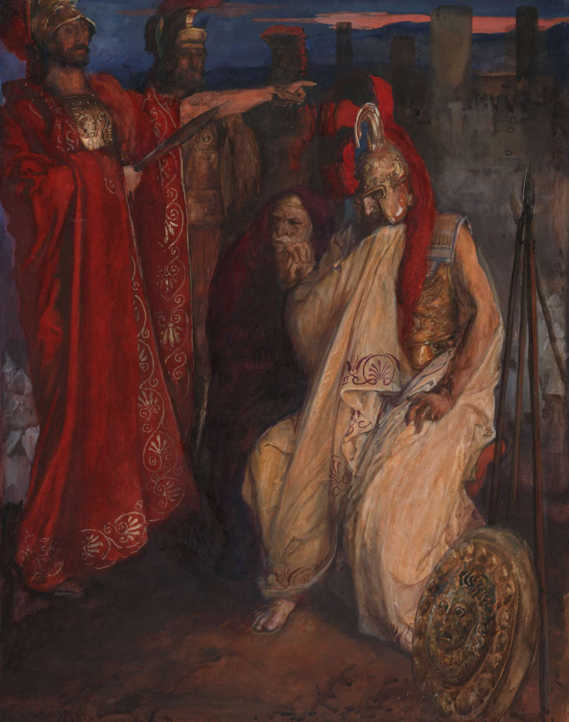 Troilus And Cressida Before Agamemnons Tent Cressida And Her Uncle by Edwin Austin Abbey