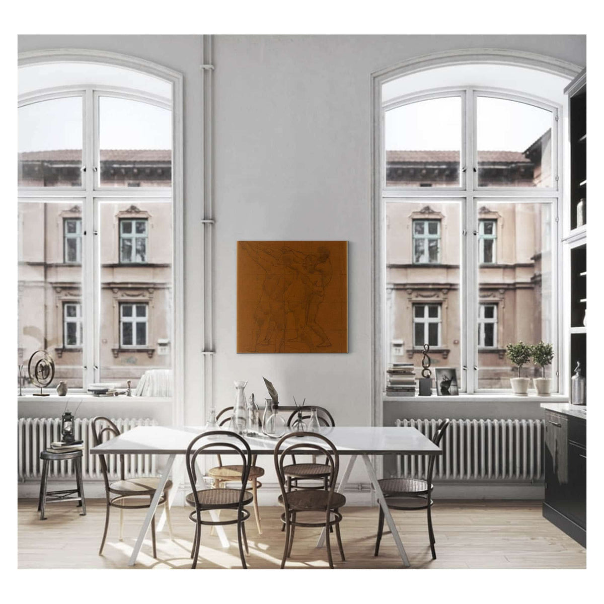 Trois Hommes Nus Debout Tirant Sur Des Cordes by Pierre Puvis De Chavannes