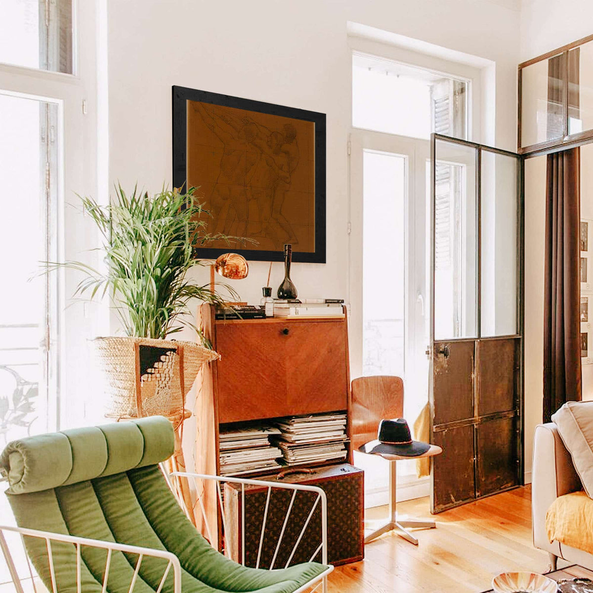 Trois Hommes Nus Debout Tirant Sur Des Cordes by Pierre Puvis De Chavannes