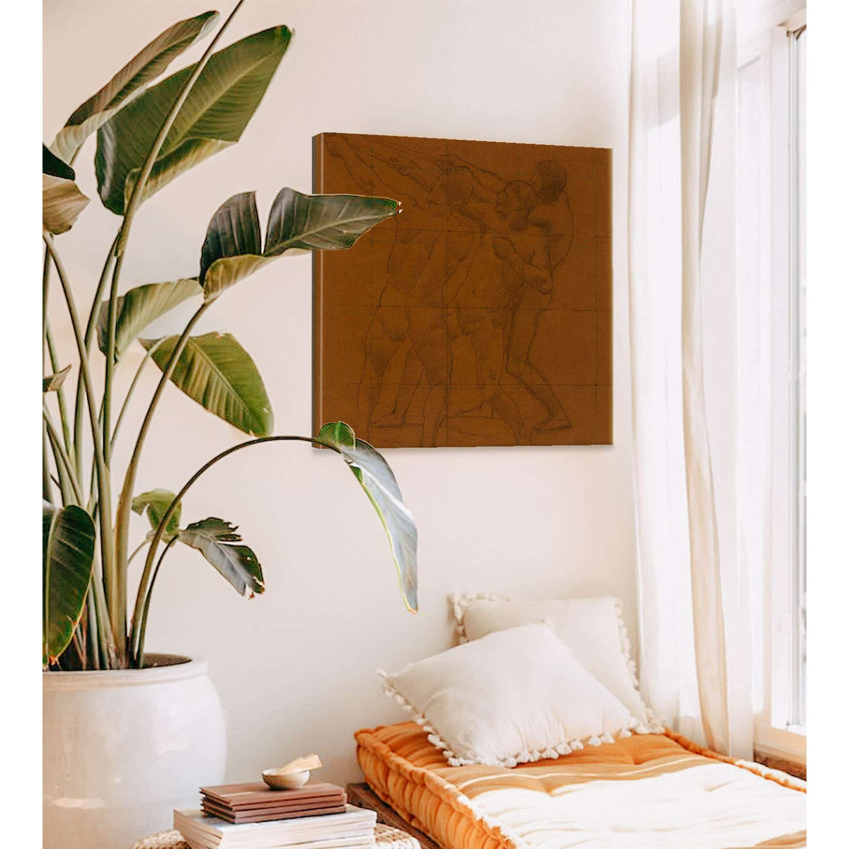 Trois Hommes Nus Debout Tirant Sur Des Cordes by Pierre Puvis De Chavannes