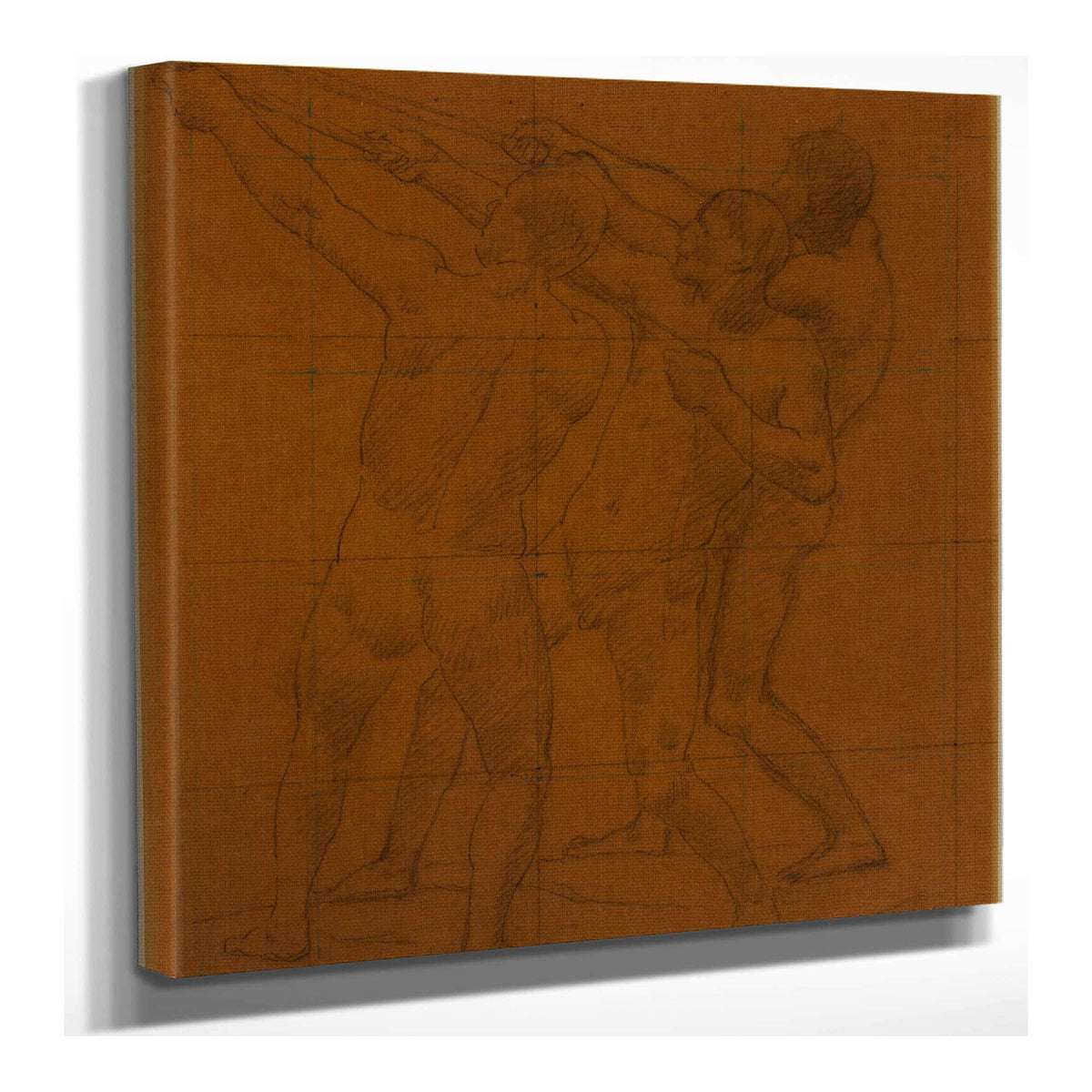 Trois Hommes Nus Debout Tirant Sur Des Cordes by Pierre Puvis De Chavannes