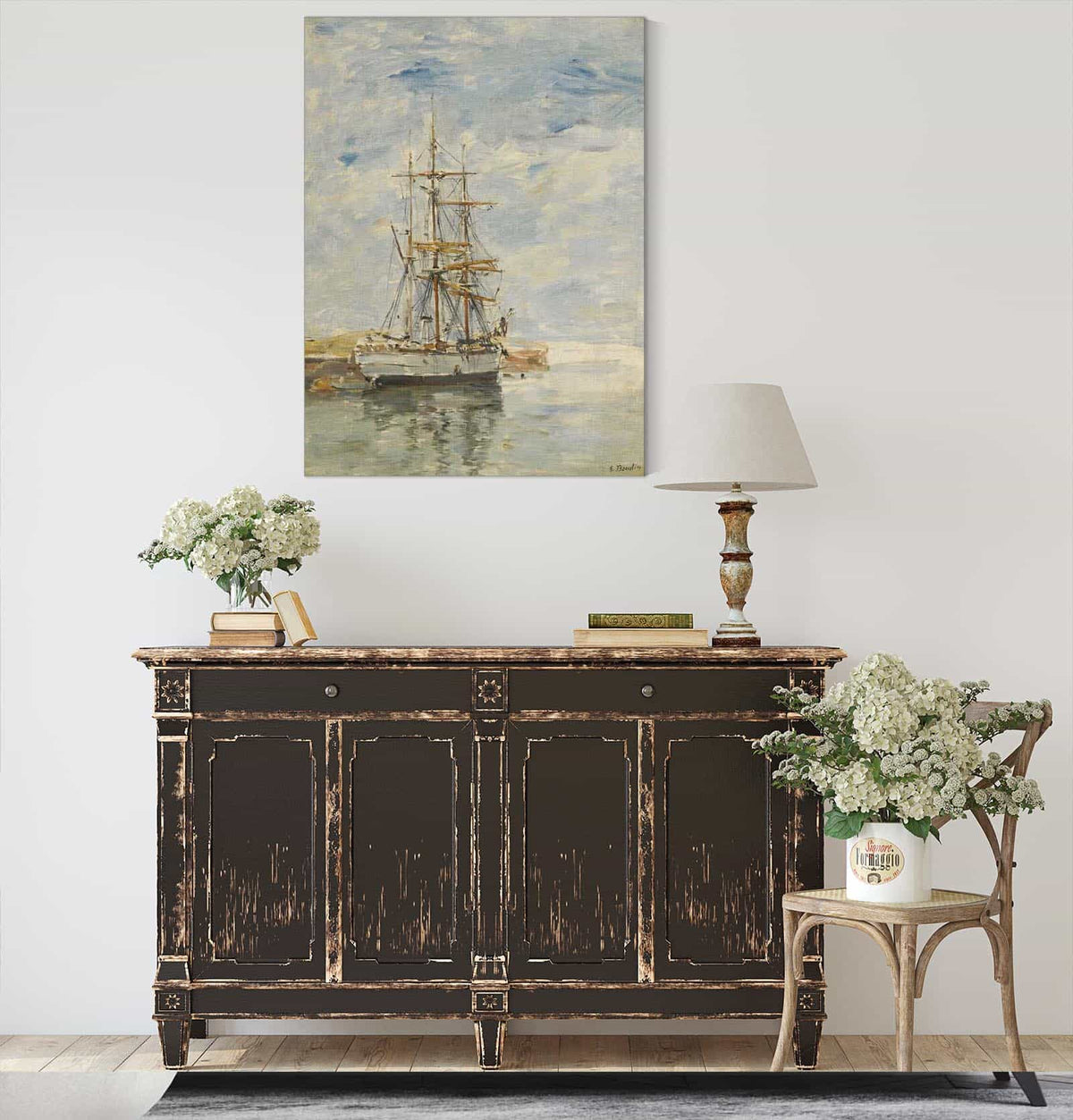 Trois Mats A Lancre by Eugene Boudin