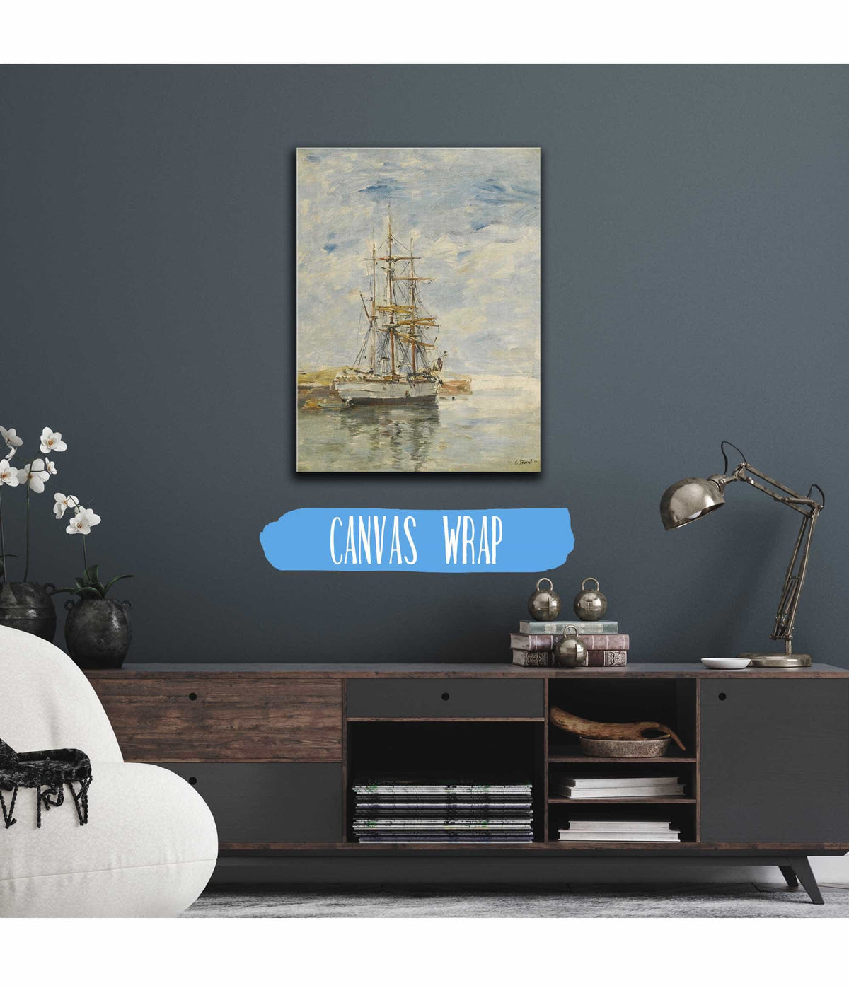 Trois Mats A Lancre by Eugene Boudin