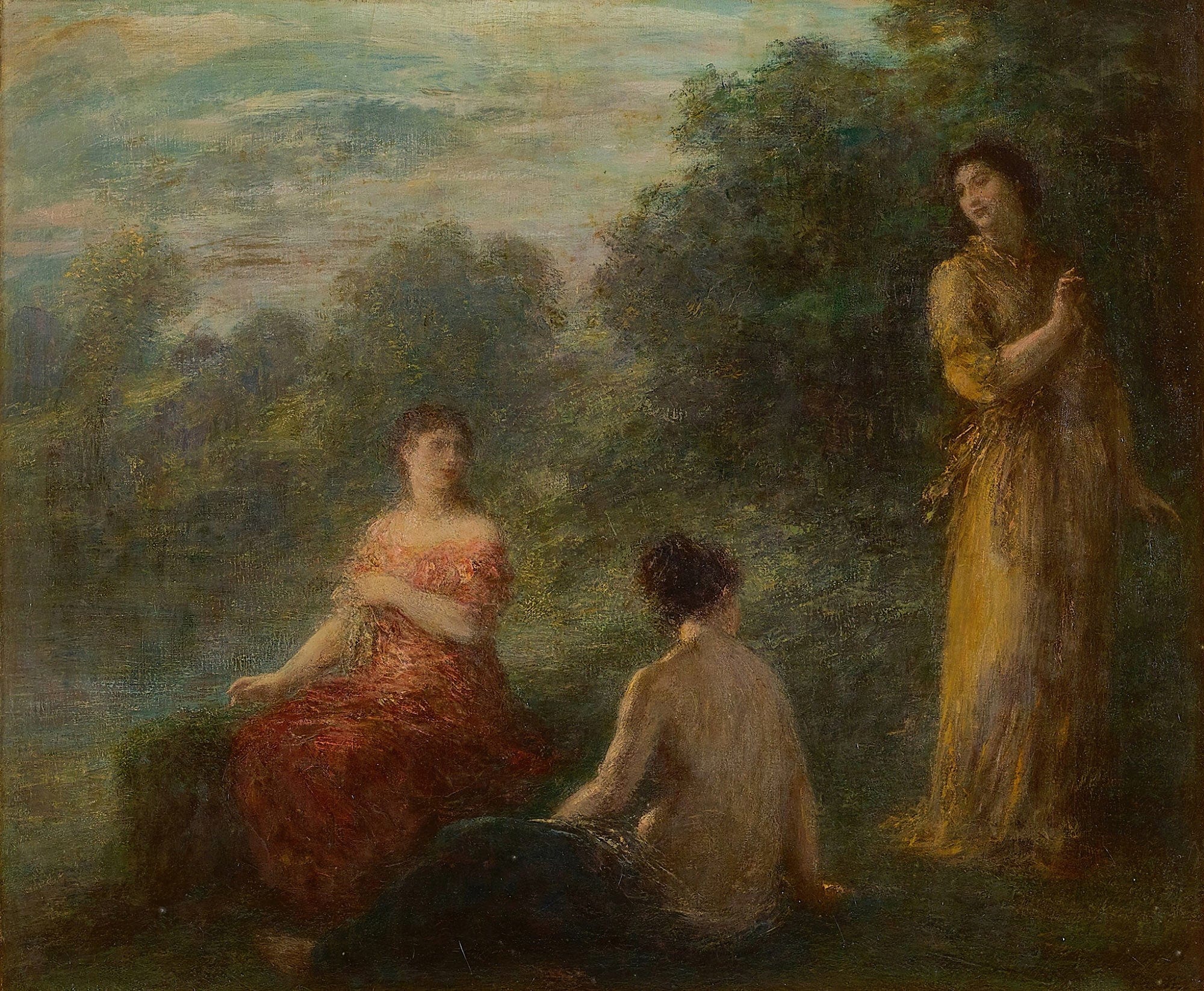 Trois Nymphes Pres Dune Source by Henri Fantin Latour