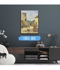 Trois Paysannes Causant Dans Une Cour Rustique by Jean Baptiste Camille Corot