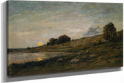 Troupeau De Moutons Au Bord De La Riviere by Charles Francois Daubigny