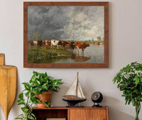 Troupeau Sabreuvant by Eugene Boudin