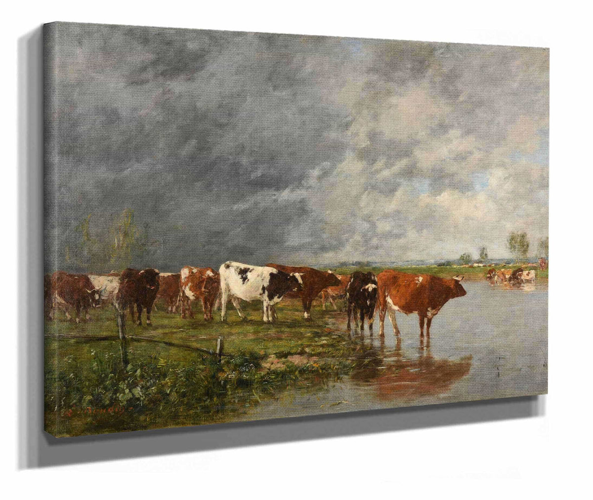 Troupeau Sabreuvant by Eugene Boudin