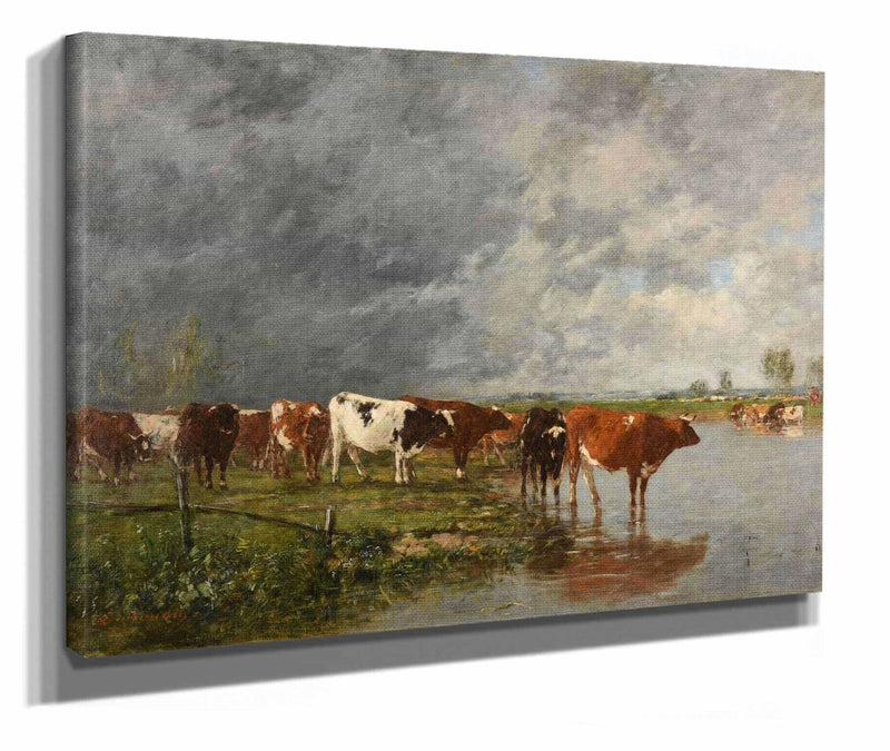 Troupeau Sabreuvant by Eugene Boudin