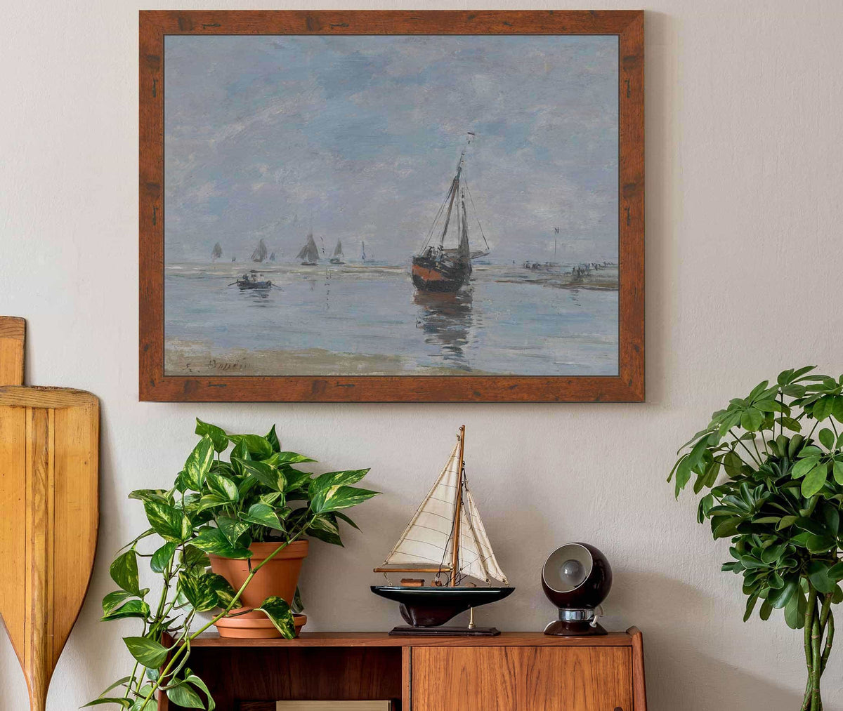 Trouville At Low Tide  by Eugene Boudin