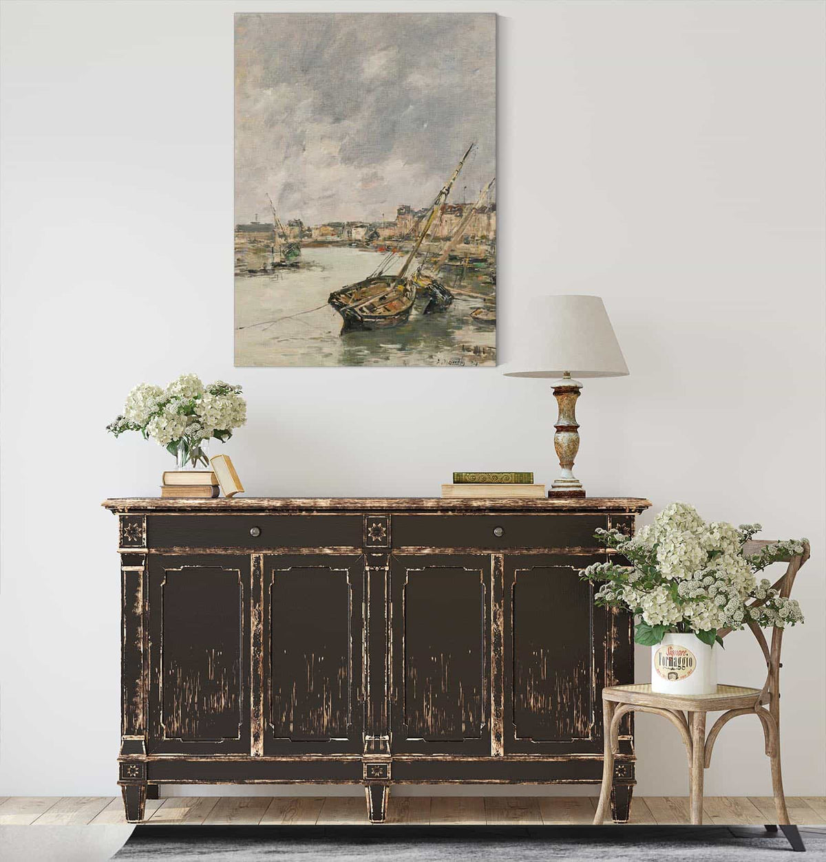 Trouville Le Port Maree Basse by Eugene Boudin