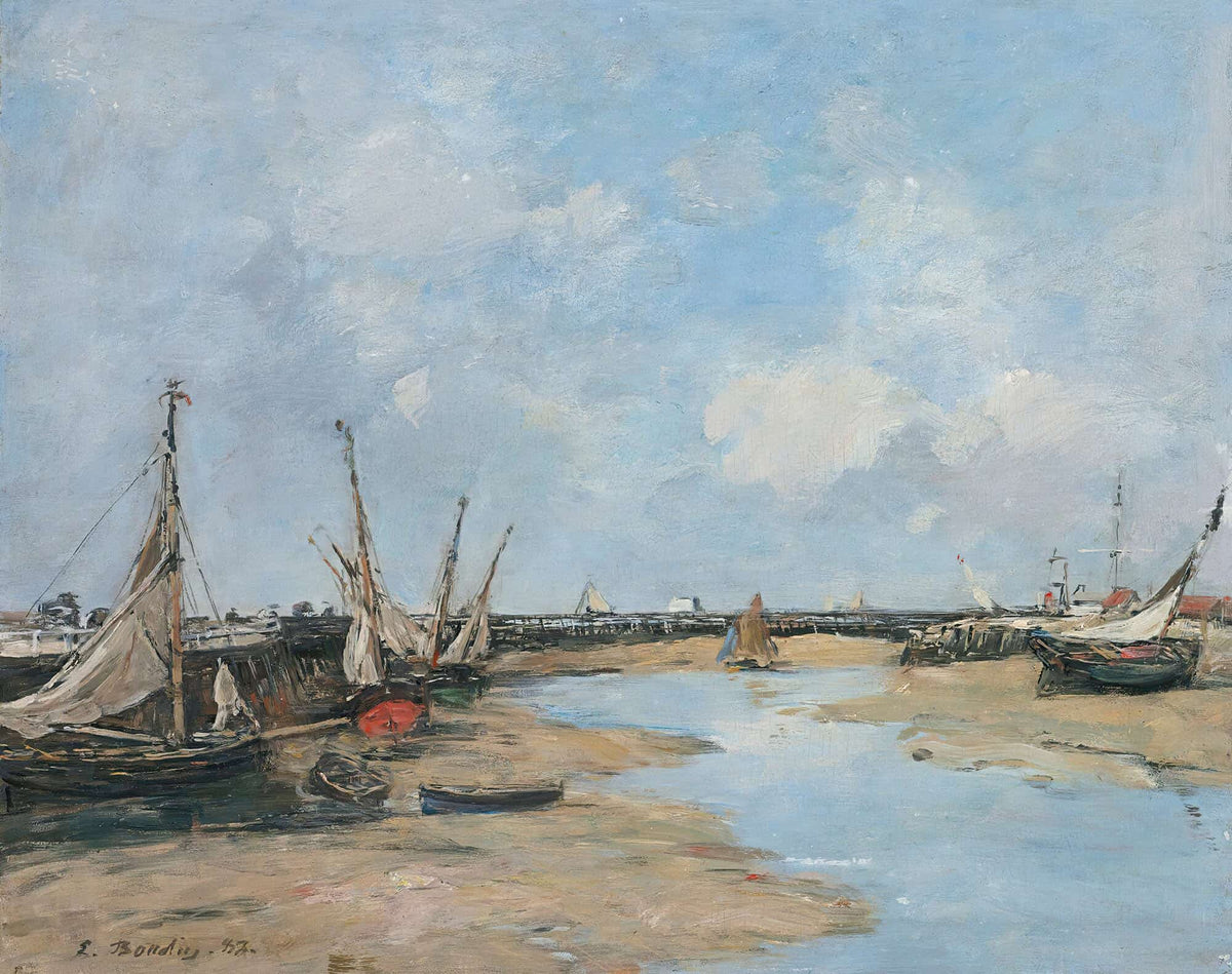 Trouville Les Jetees Maree Basse by Eugene Boudin