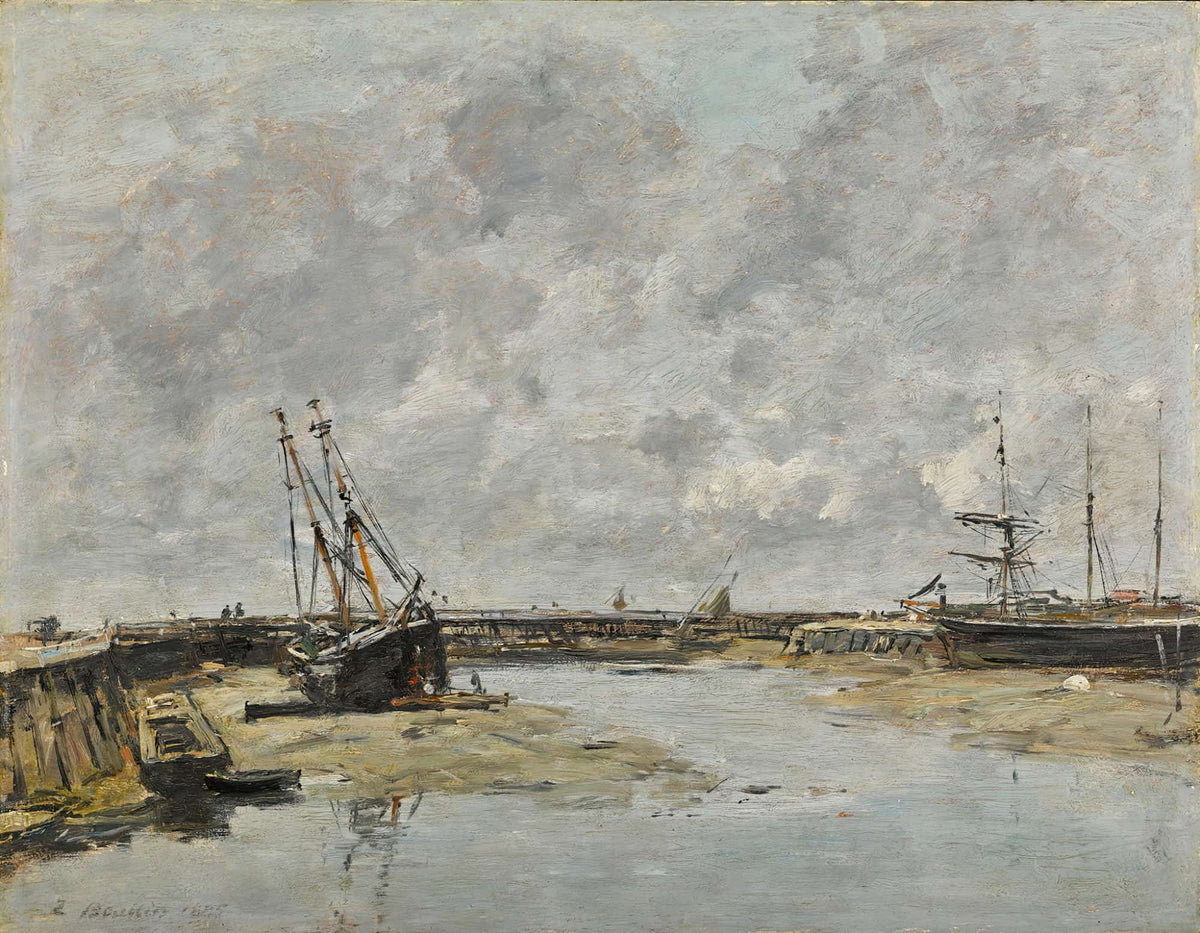 Trouville Les Jetees Maree Basse by Eugene Boudin
