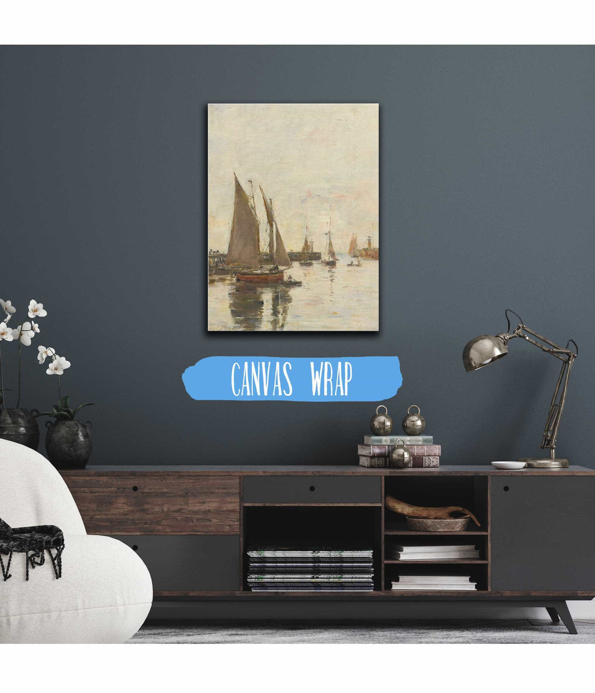 Trouville Les Jetees Maree Haute by Eugene Boudin