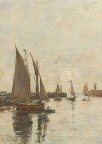 Trouville Les Jetees Maree Haute by Eugene Boudin