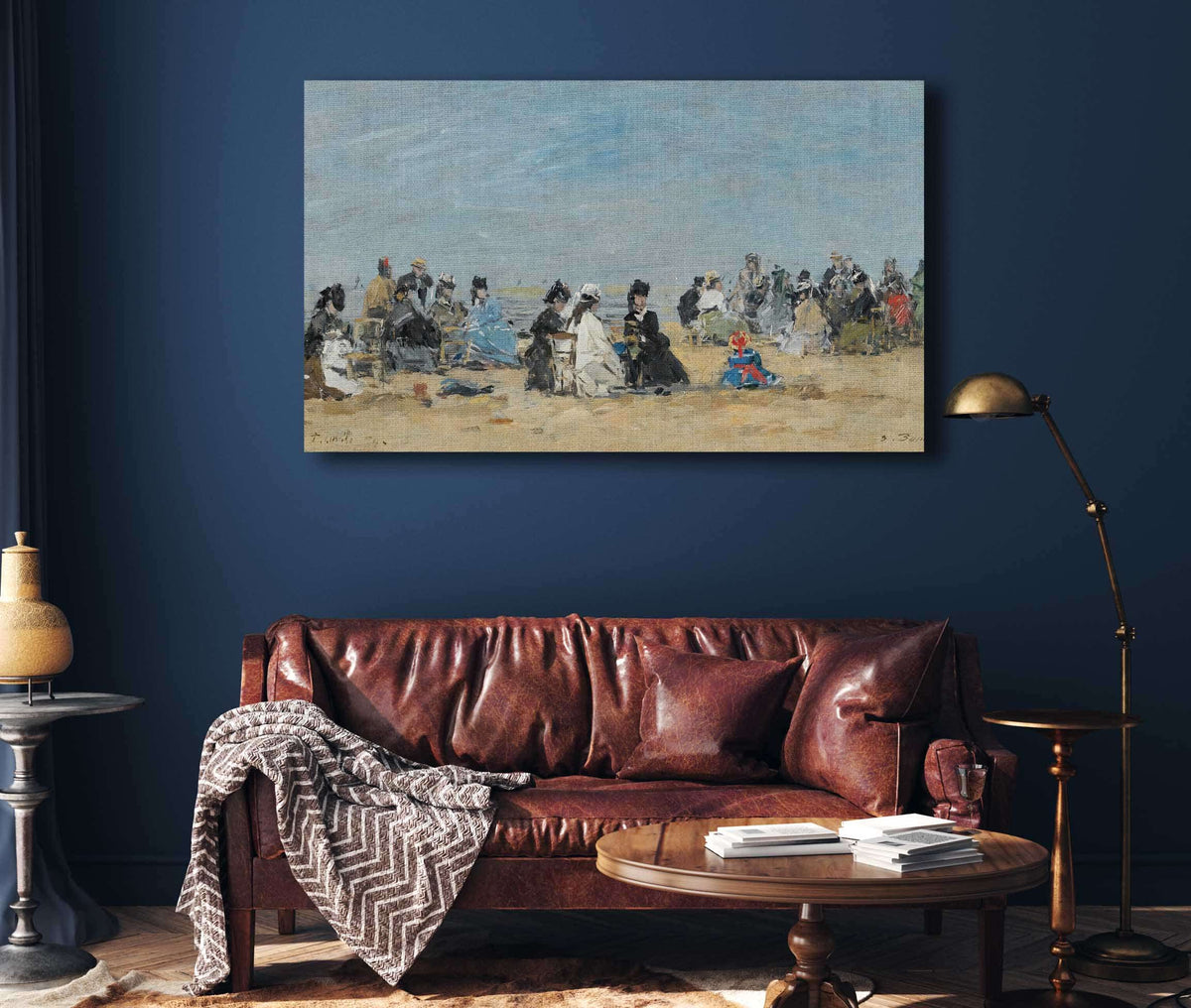 Trouville Scene De Plage by Eugene Boudin