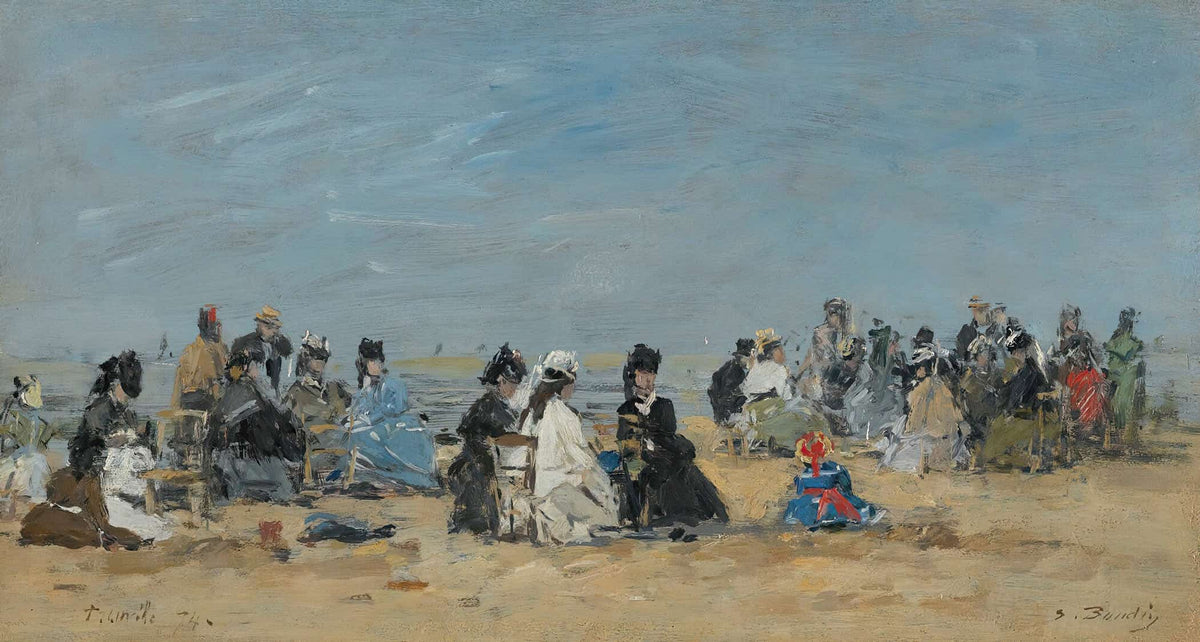 Trouville Scene De Plage by Eugene Boudin