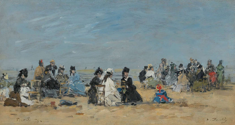 Trouville Scene De Plage by Eugene Boudin