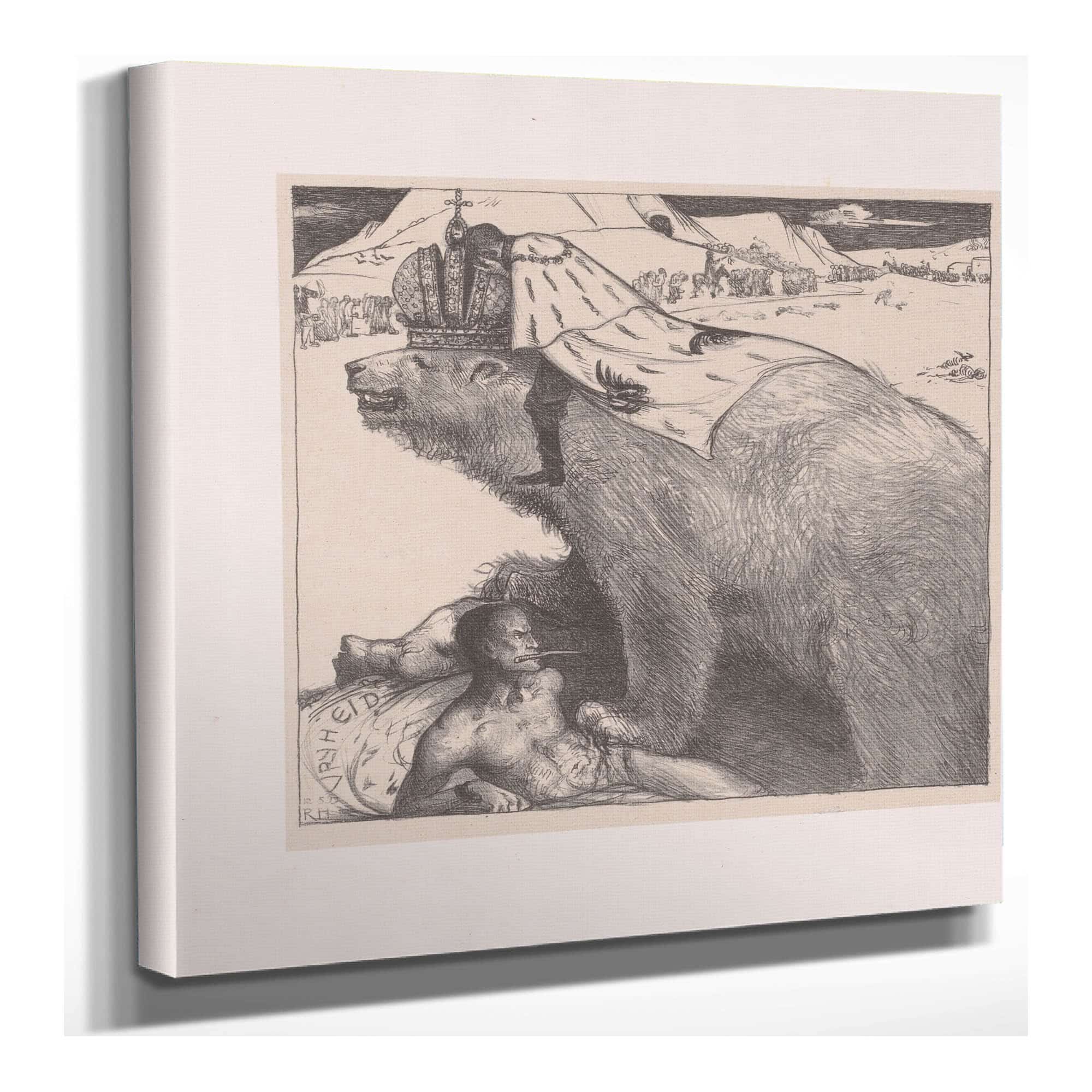 Tsaar Nicolaas Ii Van Rusland Op De Russische Beer by Richard Nicolaus Roland Holst