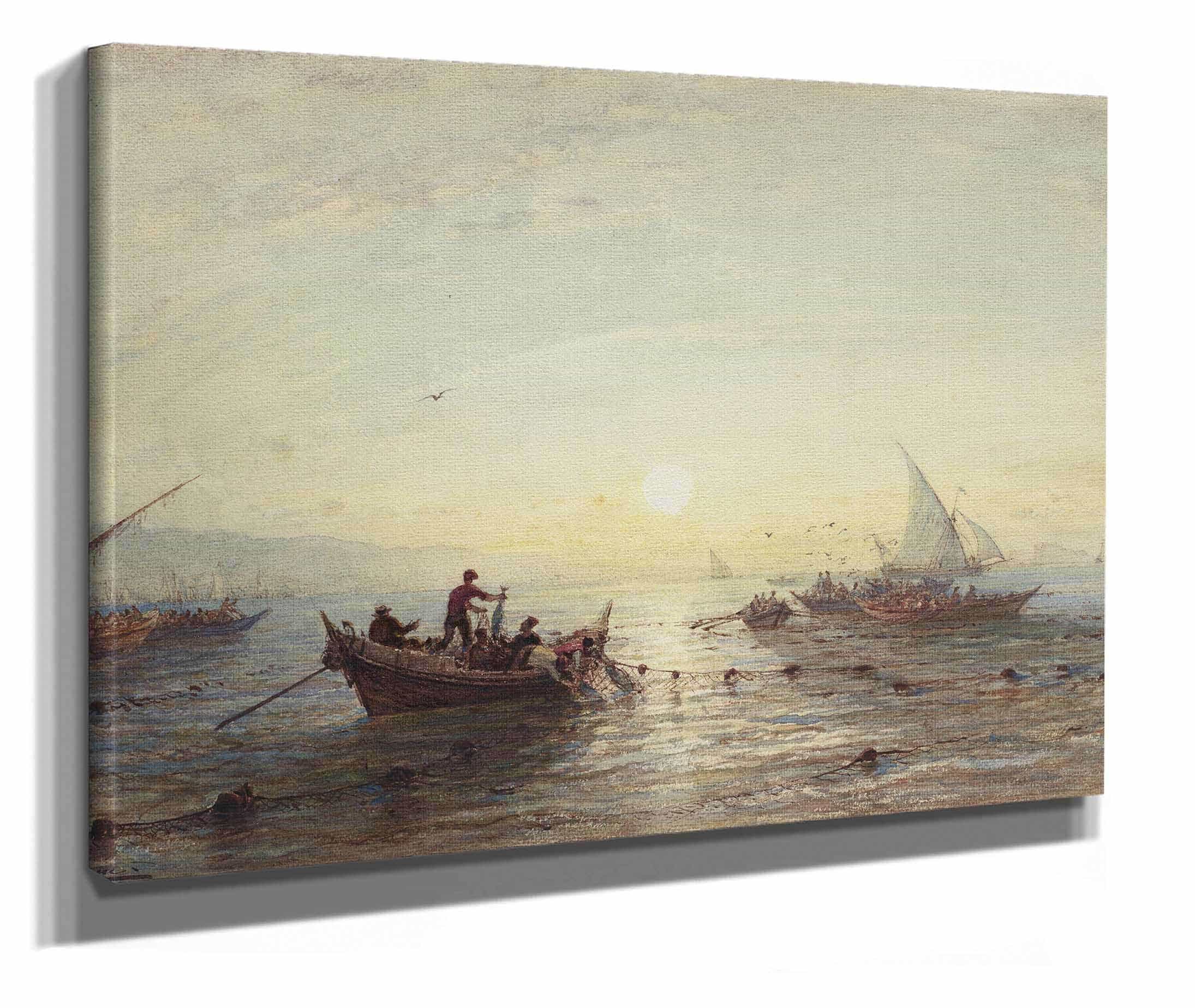 Tuna Fishing At Sunrise Off The Coast Near Marseilles S by Felix Ziem