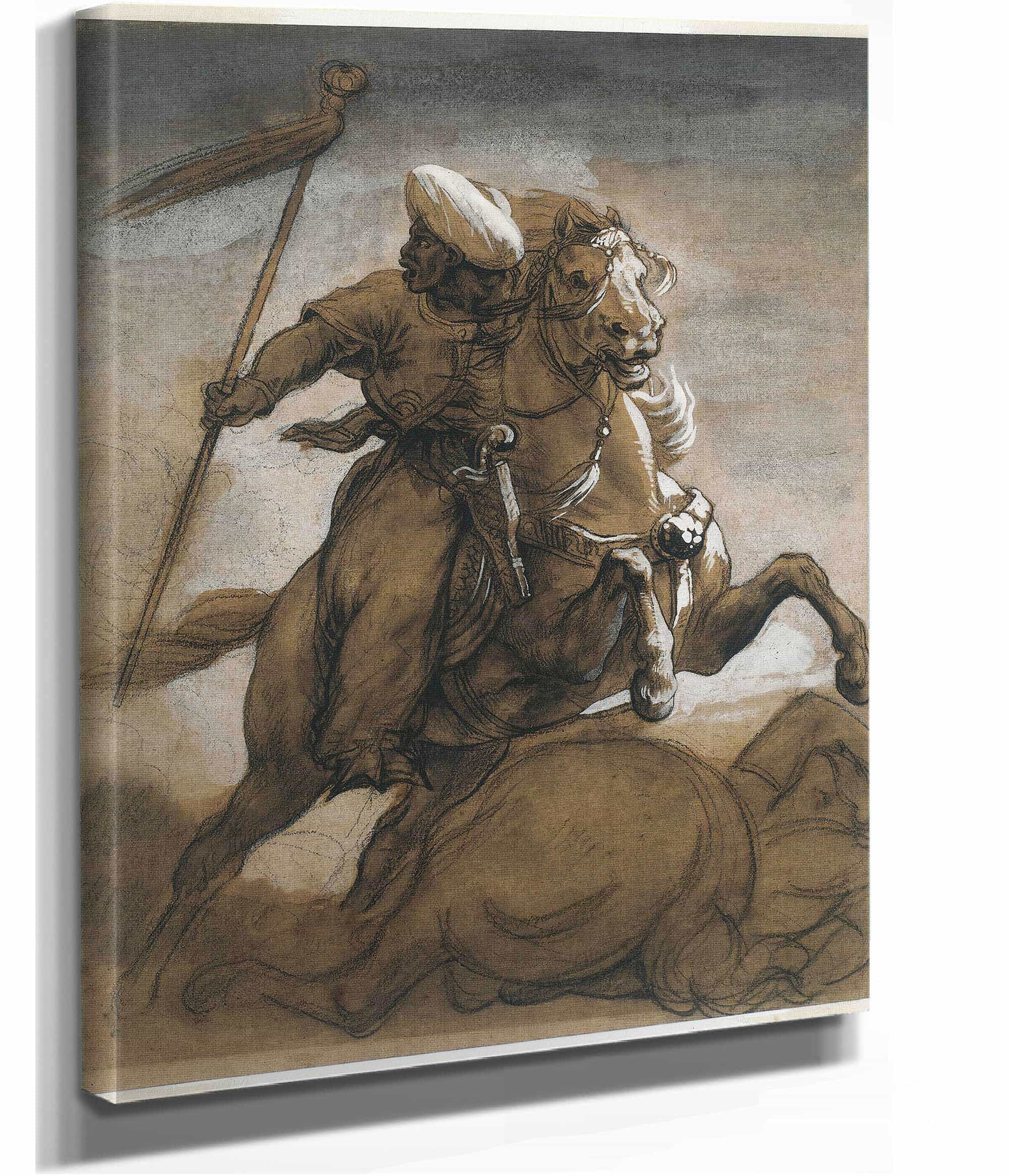 Turkish Cavalier In Combat   by Theodore Gericault