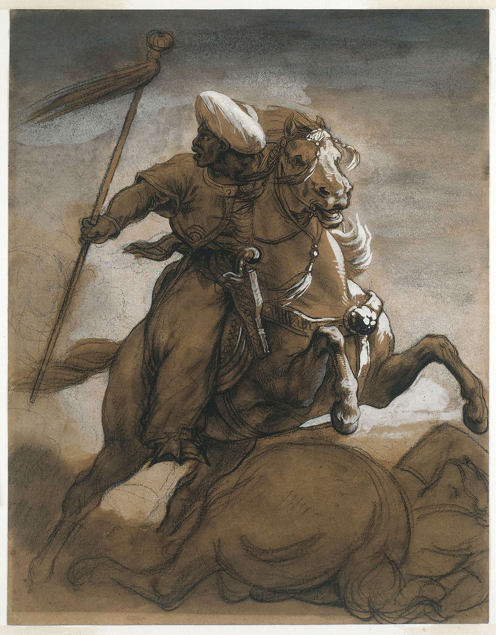 Turkish Cavalier In Combat   by Theodore Gericault