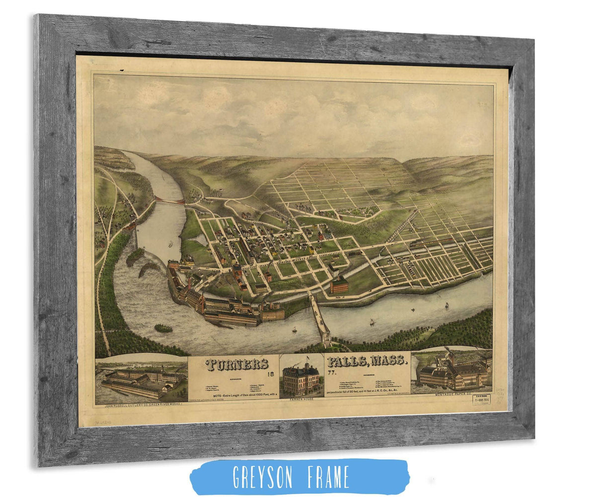 Turners Falls Mass 1877 State of Massachusetts
