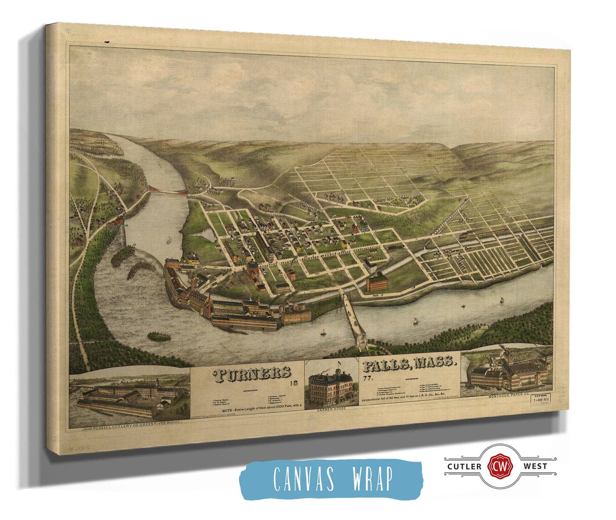 Turners Falls Mass 1877 State of Massachusetts
