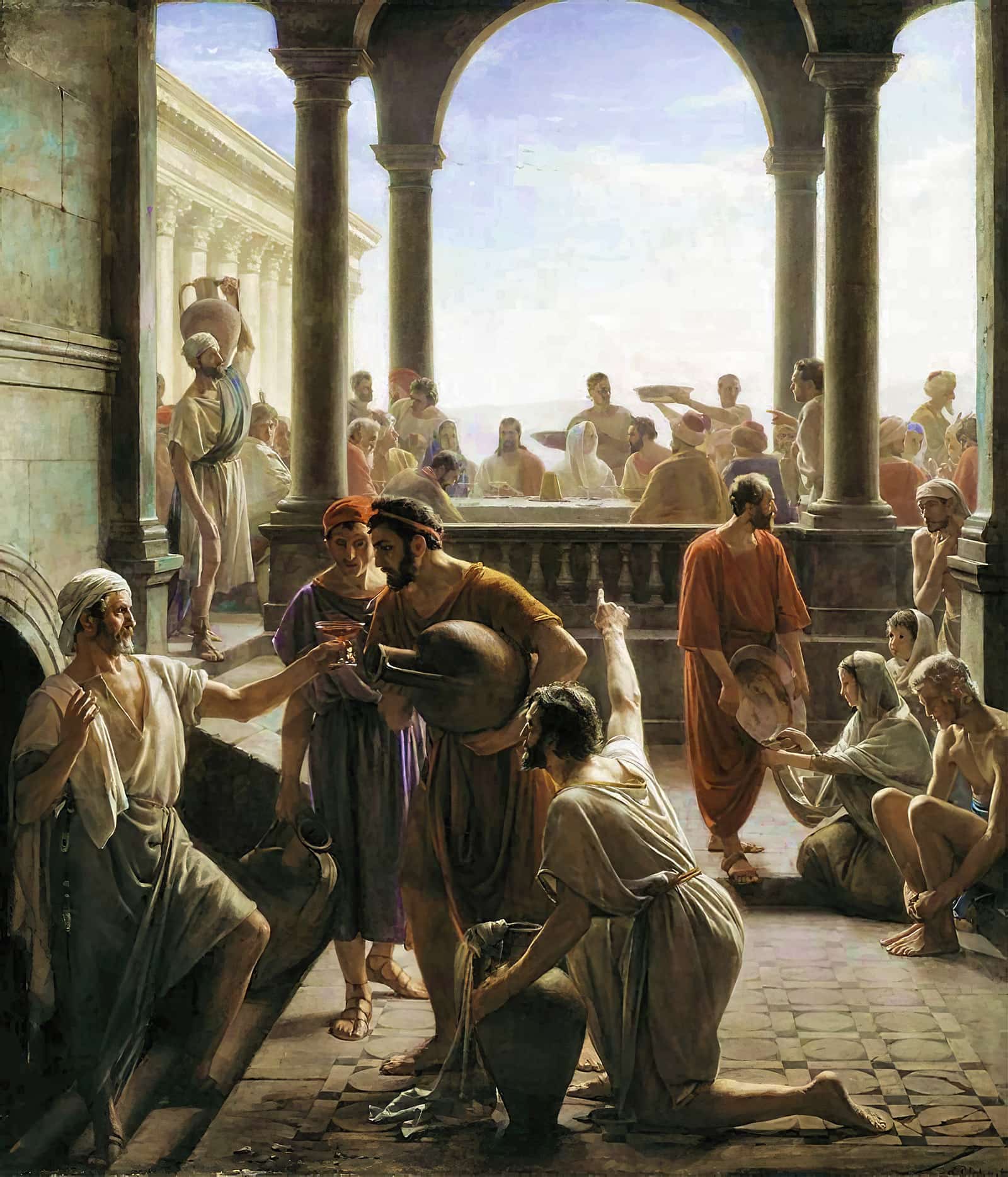 Turning Water To Wine The Wedding At Cana by Carl Bloch