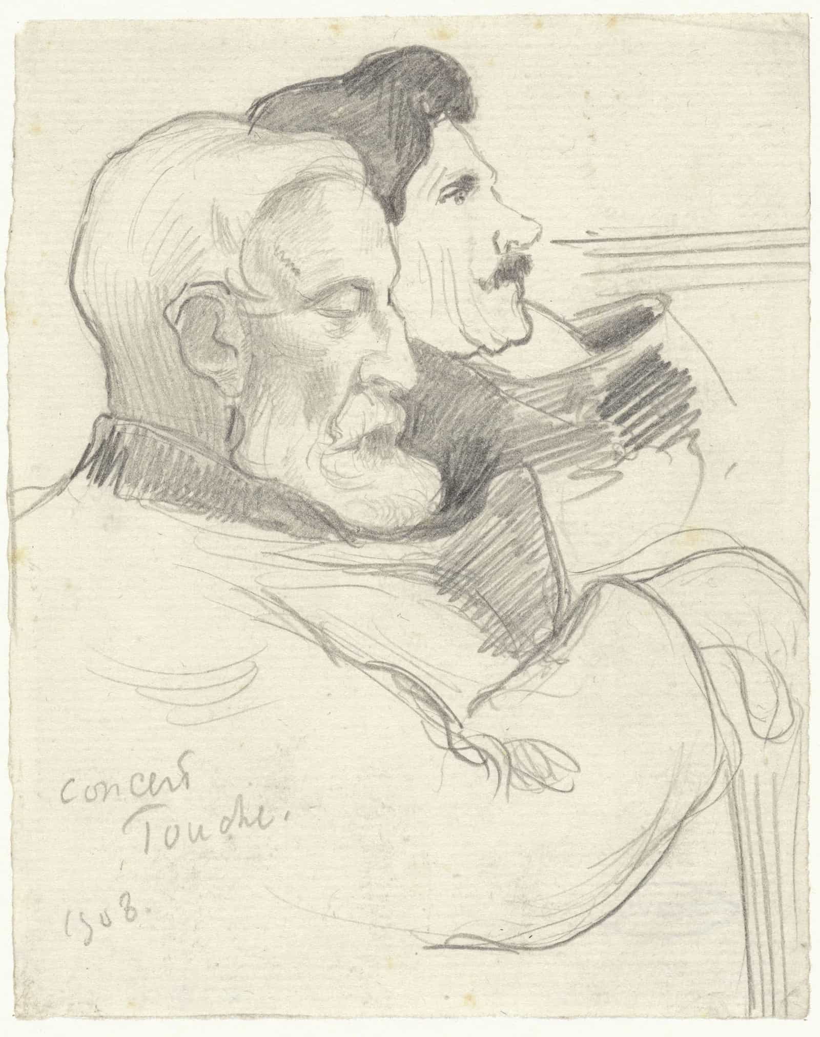 Twee Concertbezoekers In De Muziekzaal Touche Te Parijs by Richard Nicolaus Roland Holst