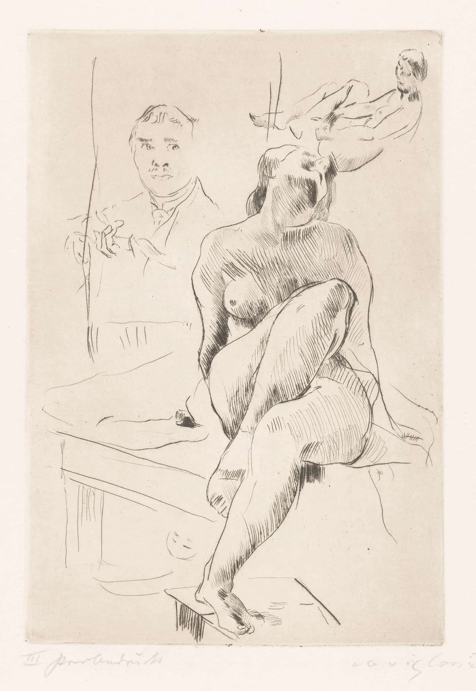 Twee Naakten Met Zelfportret by Lovis Corinth