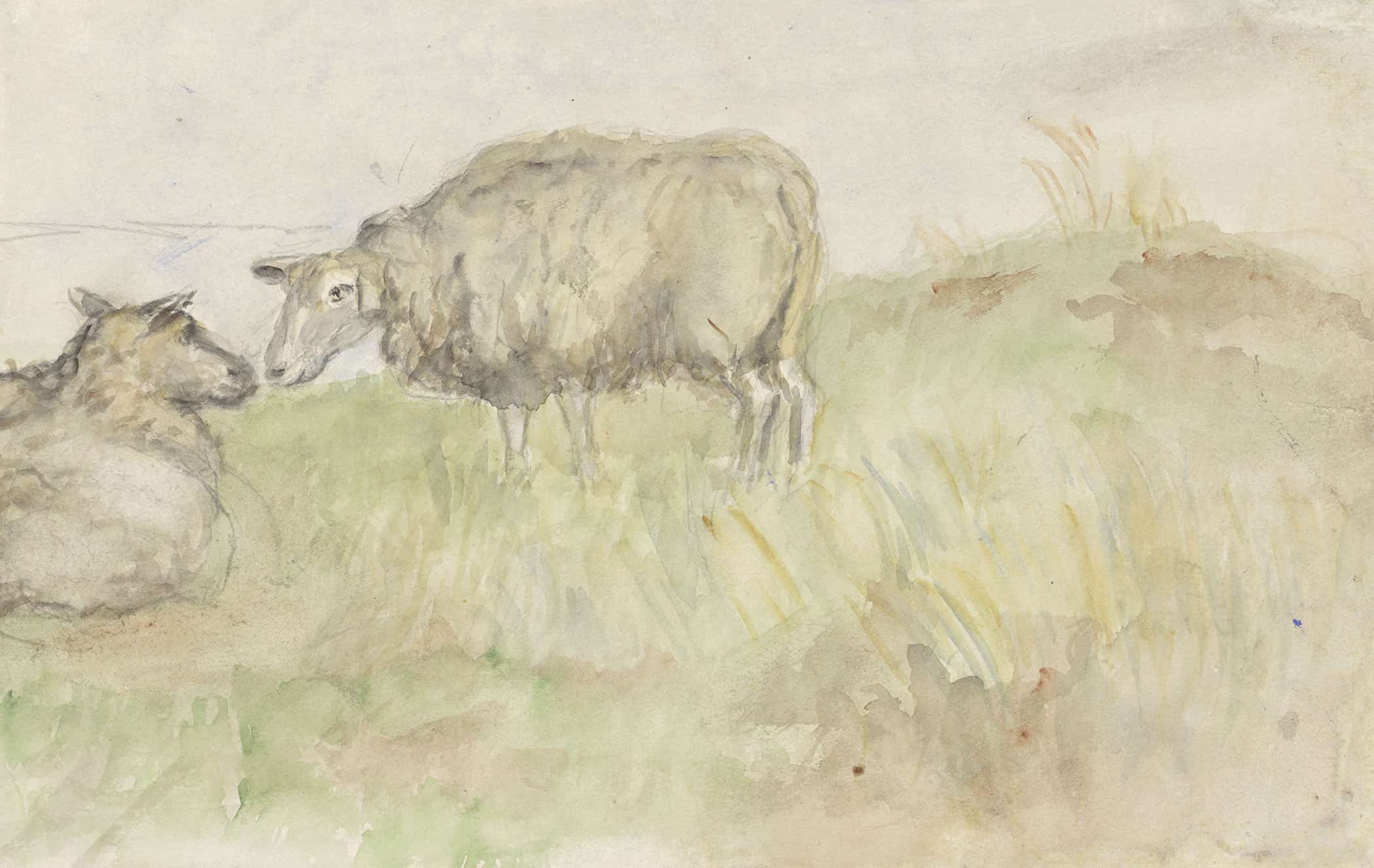 Twee Schapen  by Jozef Israels
