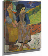 Two Breton Girls By The Sea by Paul Gauguin