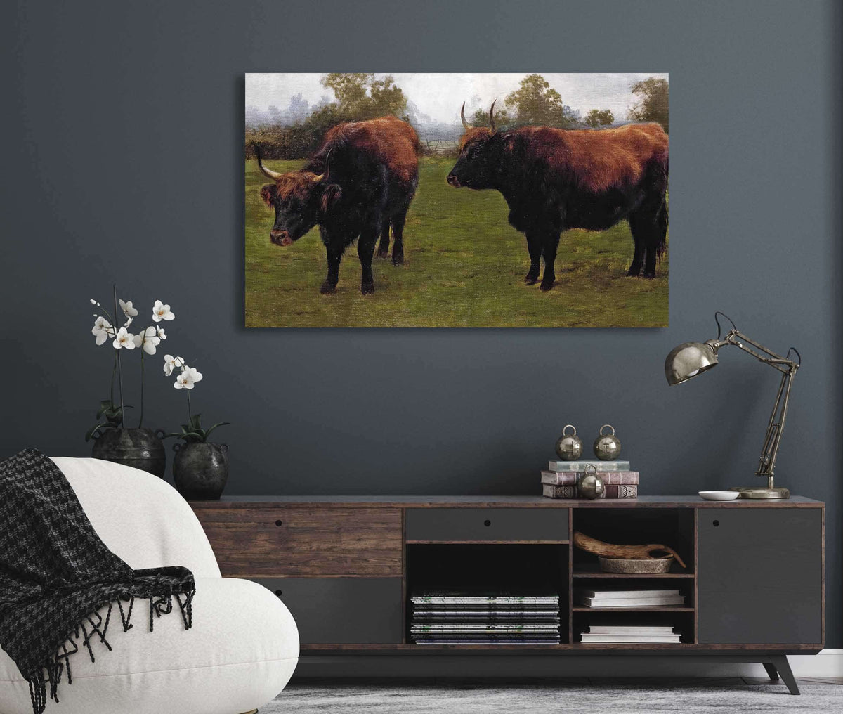 Two Bulls Grazing by Rosa Bonheur