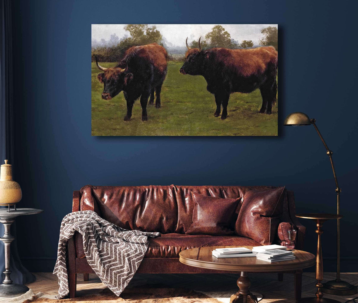 Two Bulls Grazing by Rosa Bonheur