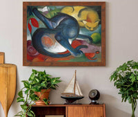 Two Cats Blue And Yellow by Franz Marc