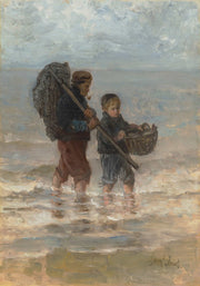 Two Children Wading by Jozef Israels
