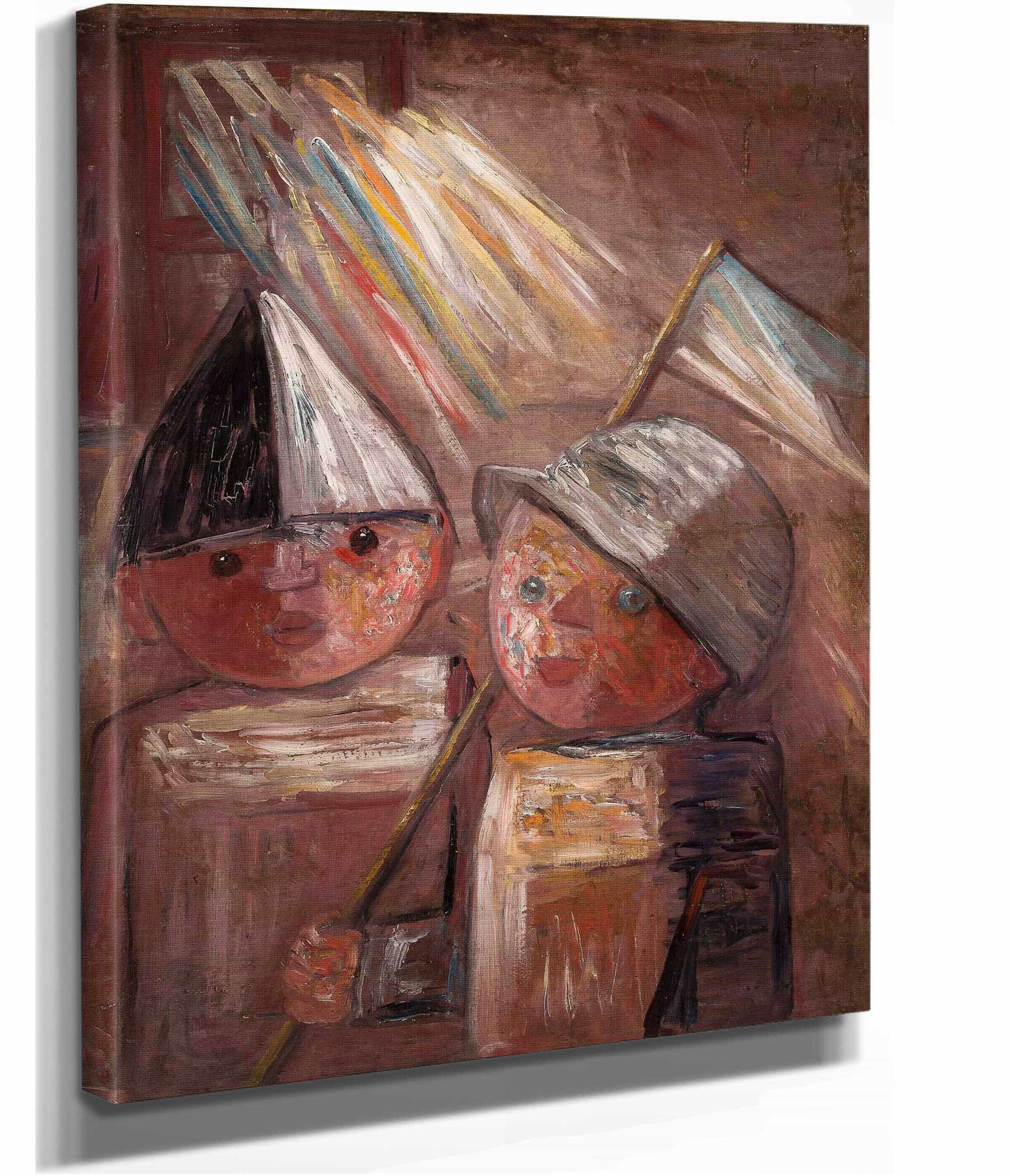 Two Children With A Flag by Tadeusz Makowski