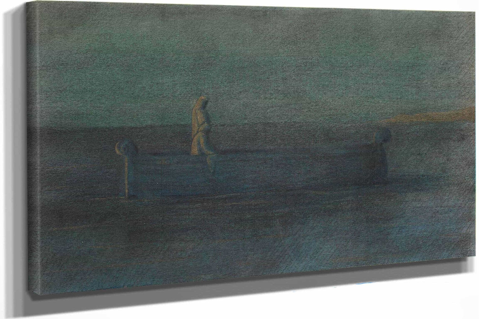 Two Cloaked Figures In A Boat   by Herbert Crowley