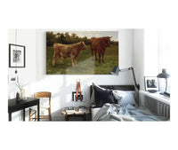 Two Cows Grazing by Rosa Bonheur