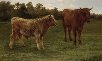 Two Cows Grazing by Rosa Bonheur