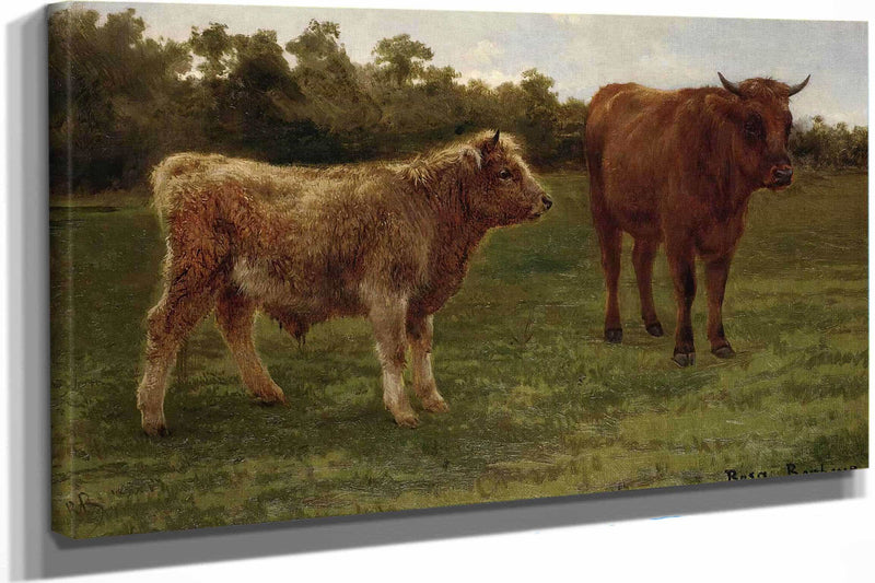 Two Cows Grazing by Rosa Bonheur