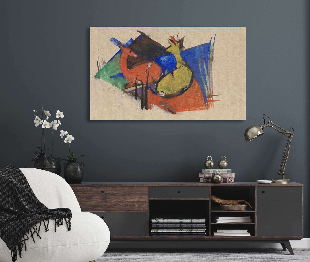 Two Deer Lying Down by Franz Marc