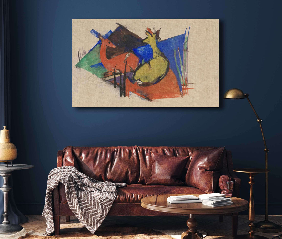 Two Deer Lying Down by Franz Marc