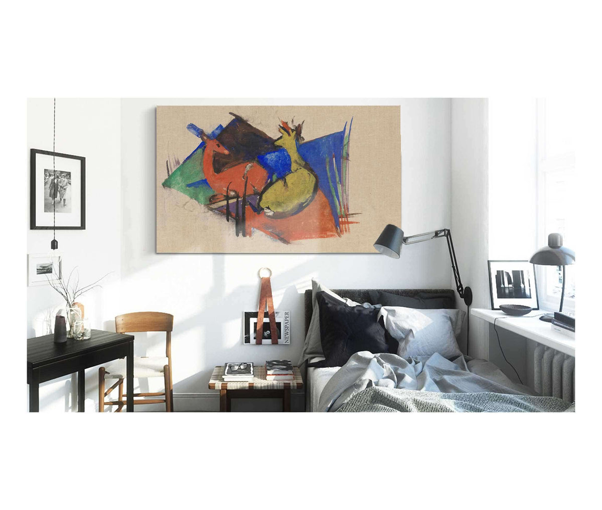 Two Deer Lying Down by Franz Marc