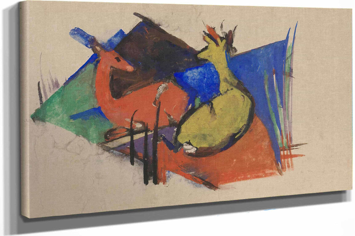Two Deer Lying Down by Franz Marc