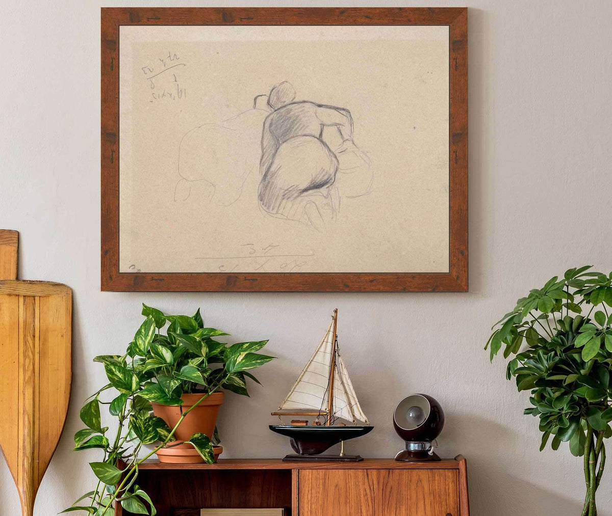 Two Farm Women Kneeling Mid To Late Th Century by Camille Pissarro